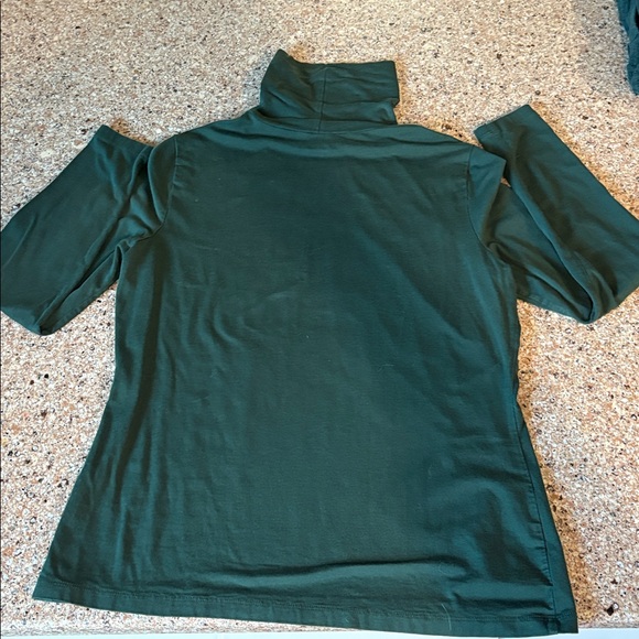 Lands' End Forest Green Shaped Fit Turtleneck - Picture 3 of 5